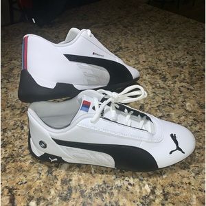 Puma White and Black Motorsport Sneakers